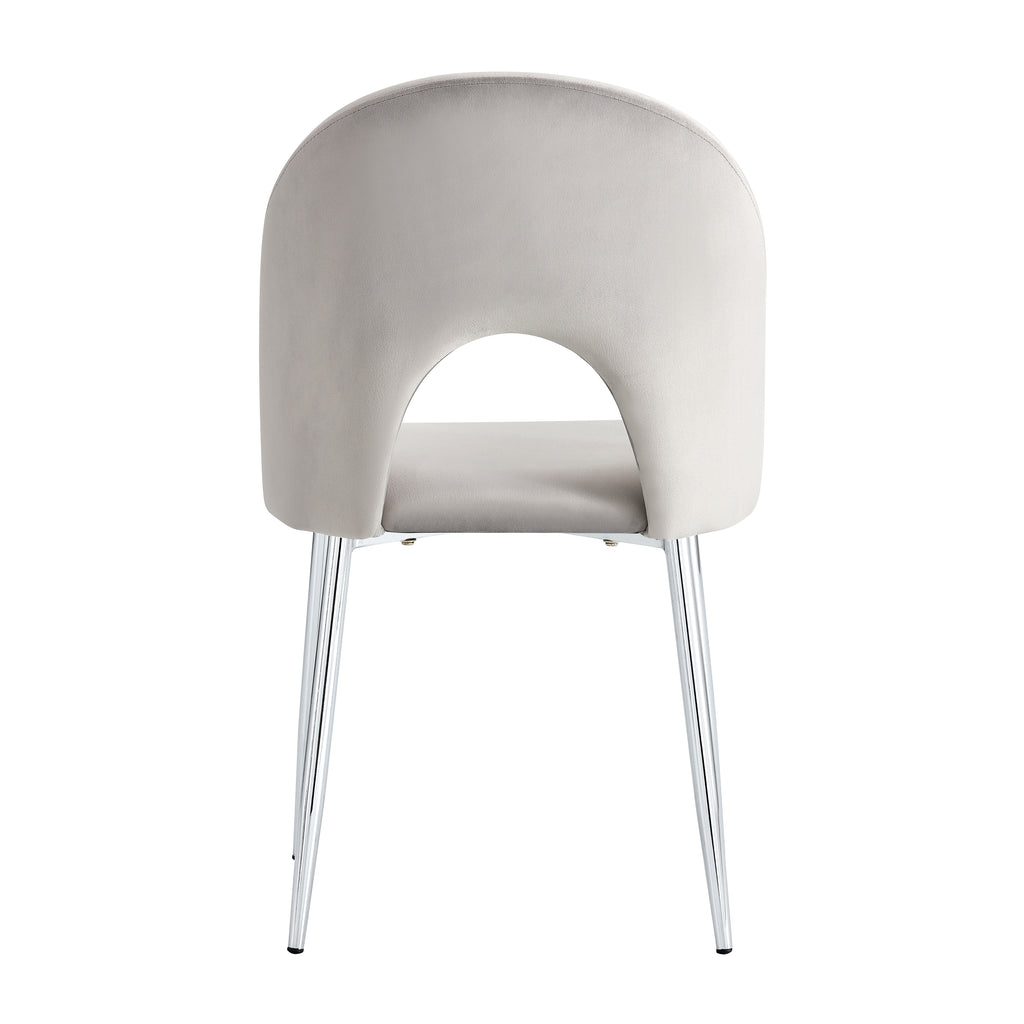 Chaise Teddy Pied Chrome - Gris