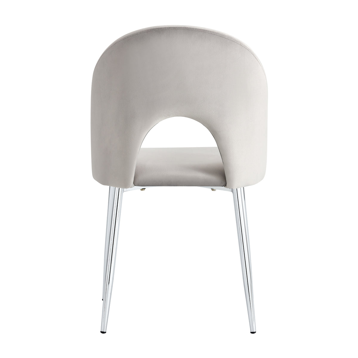 Chaise Teddy Pied Chrome - Gris