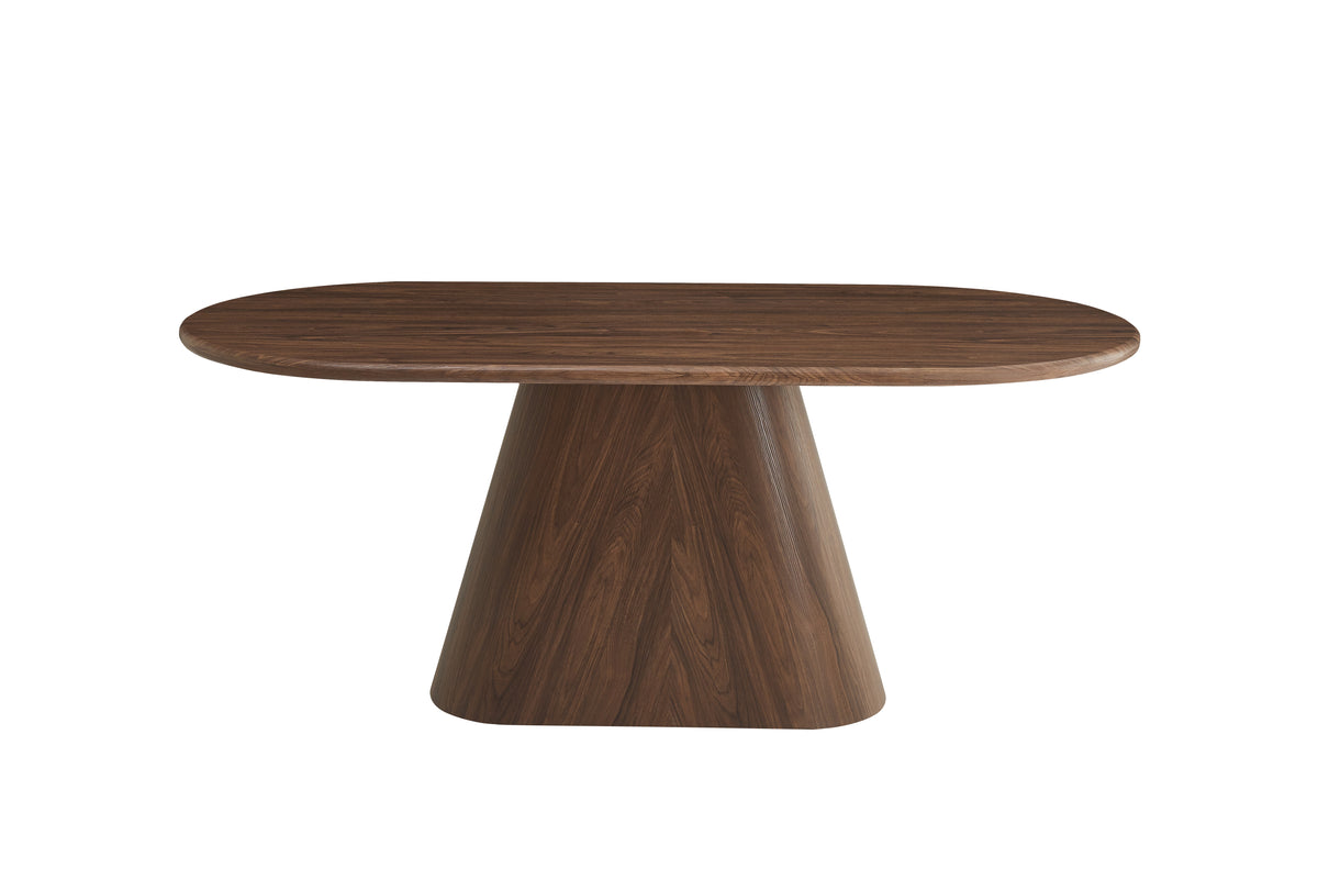 Table Repas Ourlet Pied Mdf Effet Noyer Plateau Effet Noyer 180X90
