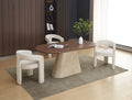 Table Repas Ourlet Pied Mdf Effet Travertin Plateau Effet Noyer 180X90