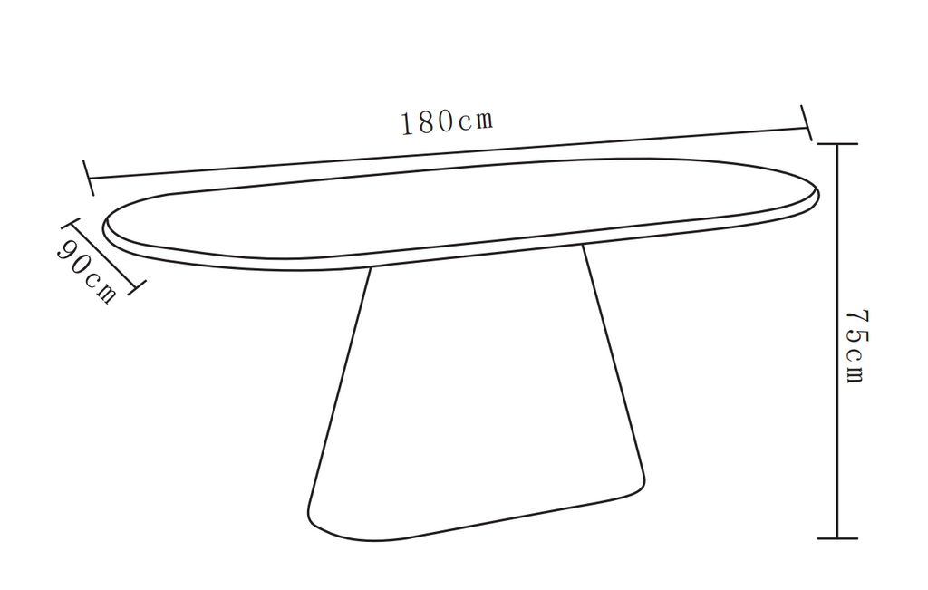 Table Repas Ourlet Pied Mdf Effet Travertin Plateau Effet Noyer 180X90