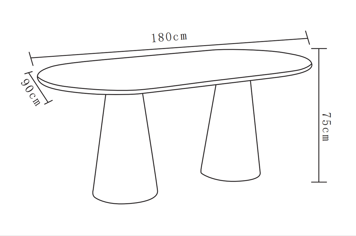 Table Repas Corne Pied Mdf Effet Noyer Plateau Effet Noyer 180X90X75Cm