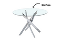 Table Repas Jessica Chrome Transparent Xxl120X75Cm