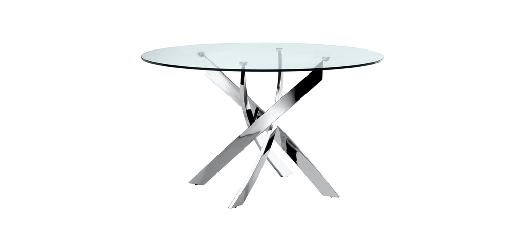 Table Repas Jessica Chrome Transparent Xxl120X75Cm