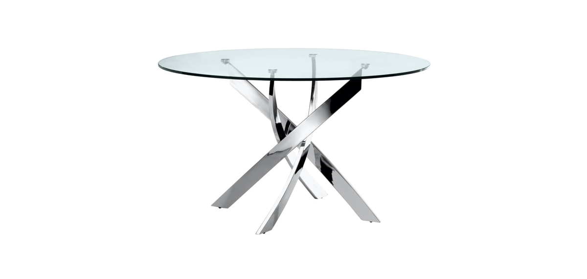 Table Repas Jessica Chrome Transparent Xxl120X75Cm