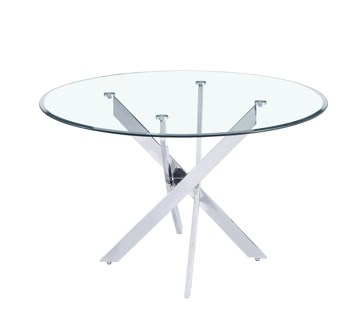 Table Repas Jessica Chrome Transparent Xxl120X75Cm