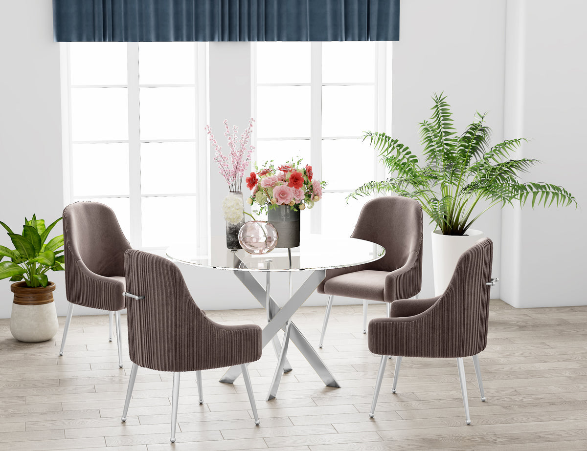 Table Repas Jessica Chrome Transparent Xxl120X75Cm