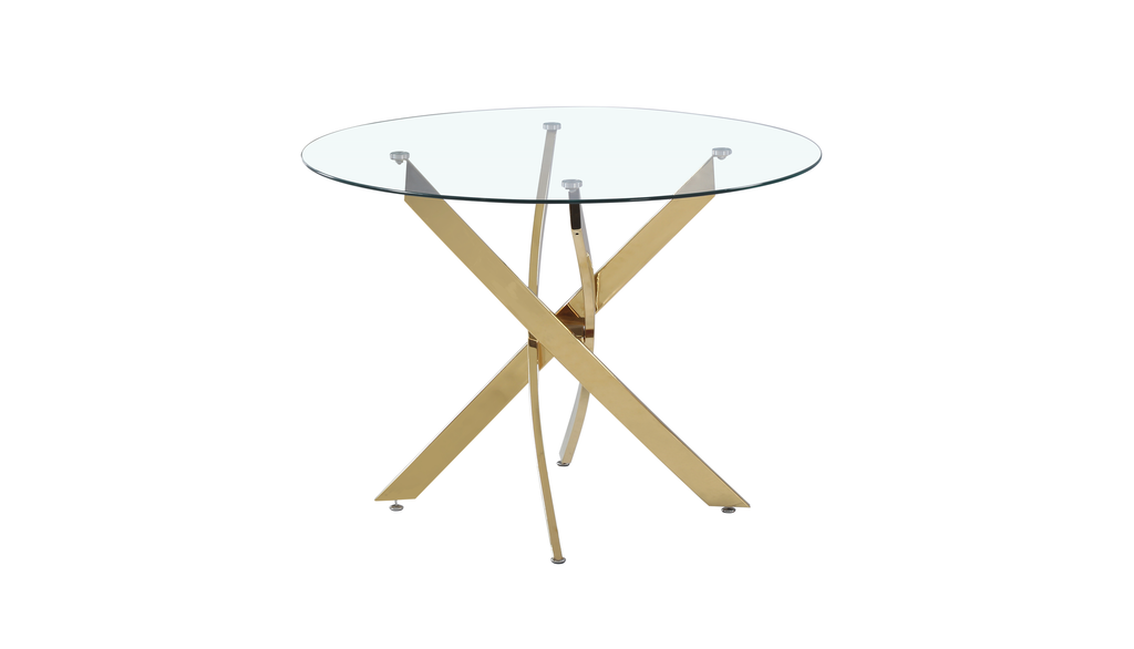 Table Repas Jessica Gold Transparent Xxl120X75Cm