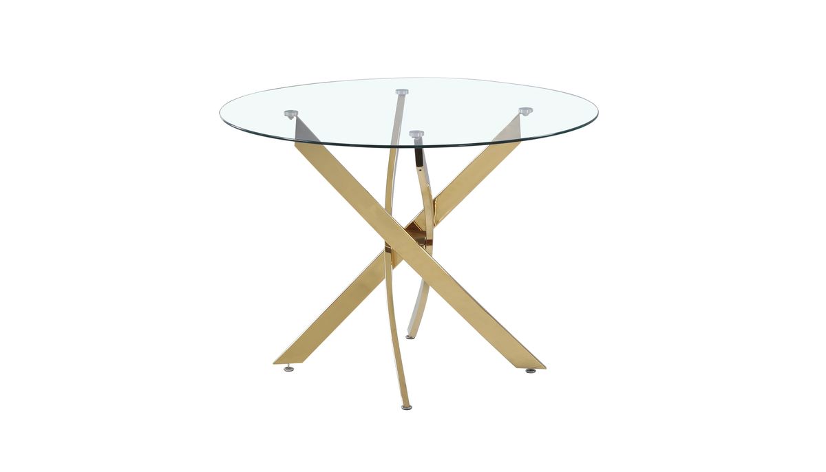 Table Repas Jessica Gold Transparent Xxl120X75Cm