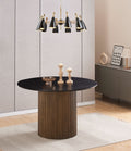 Table à manger Baieta Pied Gold Plateau Noir 120X75Cm
