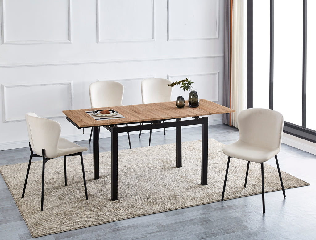 Table Extensible A Rallonge Bora Chene Griffee 110/170X70X75Cm