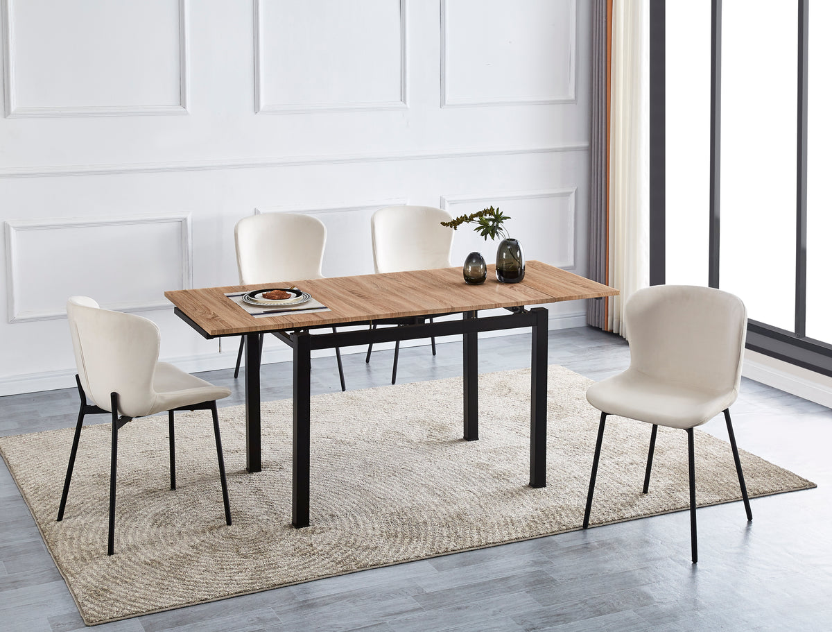 Table Extensible A Rallonge Bora Chene Griffee 110/170X70X75Cm