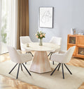 Table Repas Solal Pied Effet Travertin Céramique Travertin Mat 120Cm