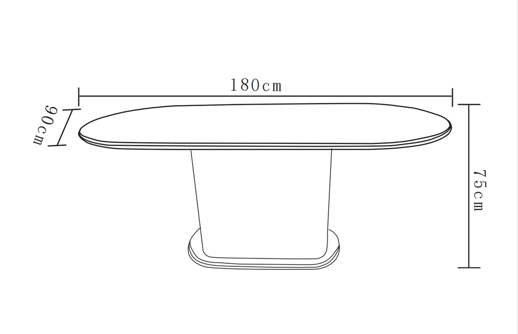 Table Repas Loka Pied Effet Travertin Plateau Céramique Travertin Mat 180X90X75Cm