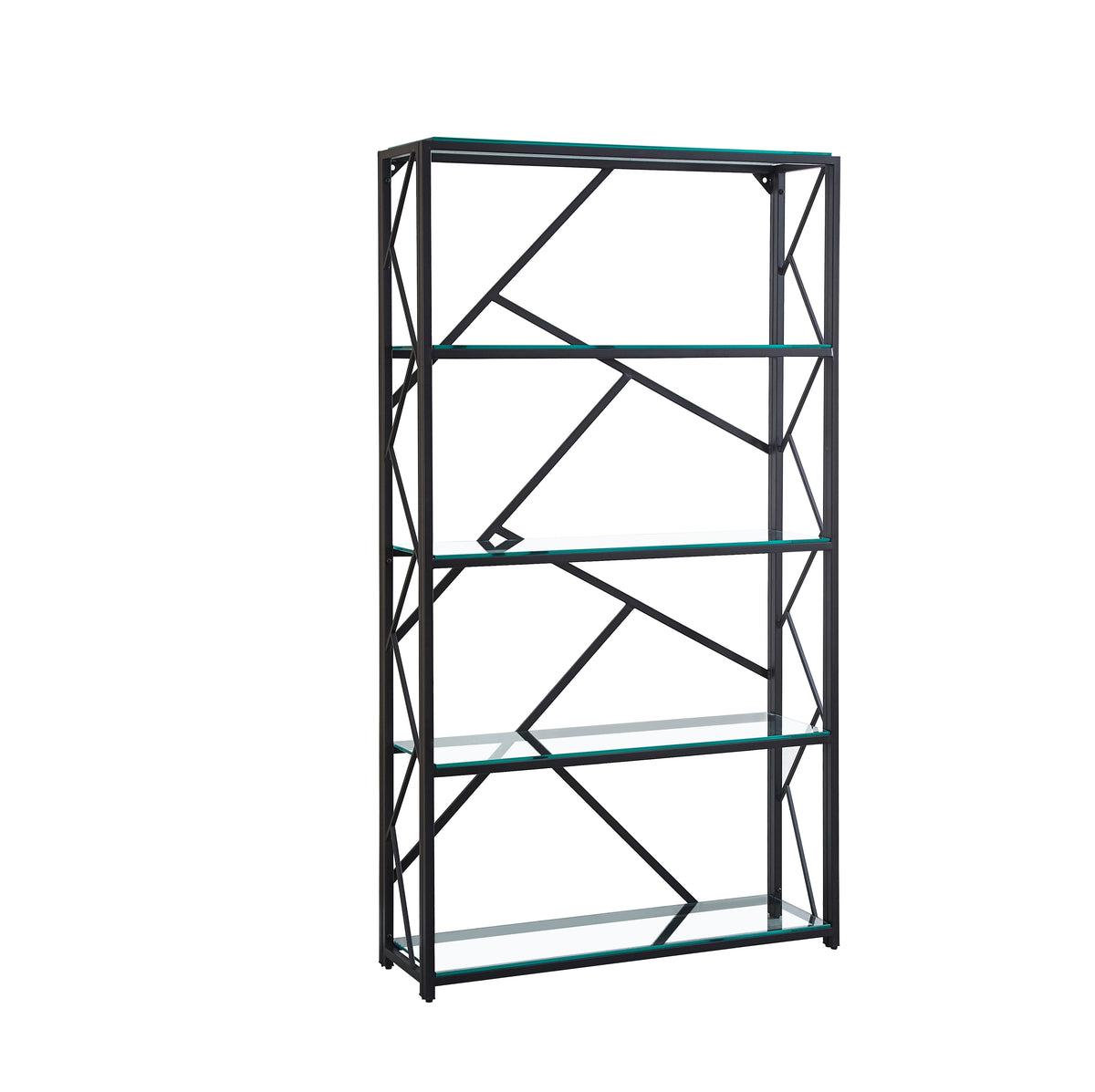 Etagere Geomag Metal Noir Transparent 100X30X180Cm