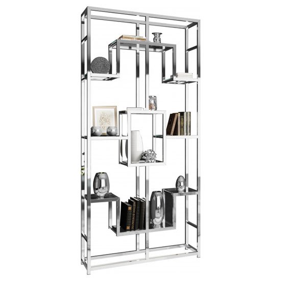 Etagere Richmont Pied Chrome Transparent 100X30X180Cm