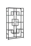 Etagere Richmont Metal Noir Transparent 100X30X180Cm