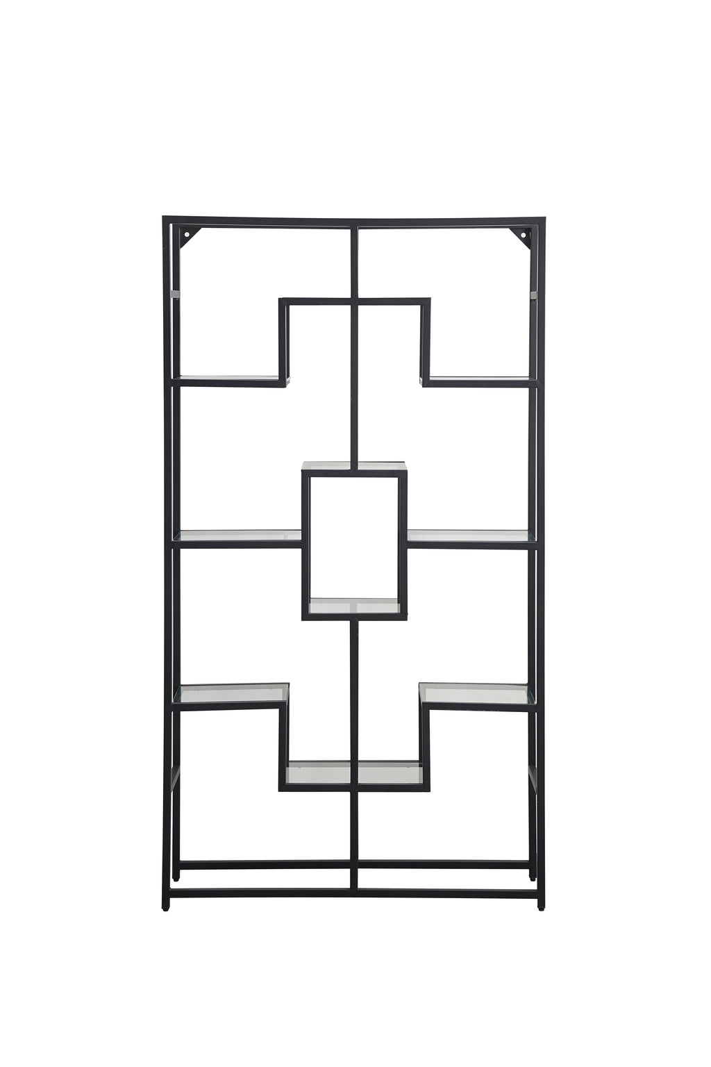 Etagere Richmont Metal Noir Transparent 100X30X180Cm
