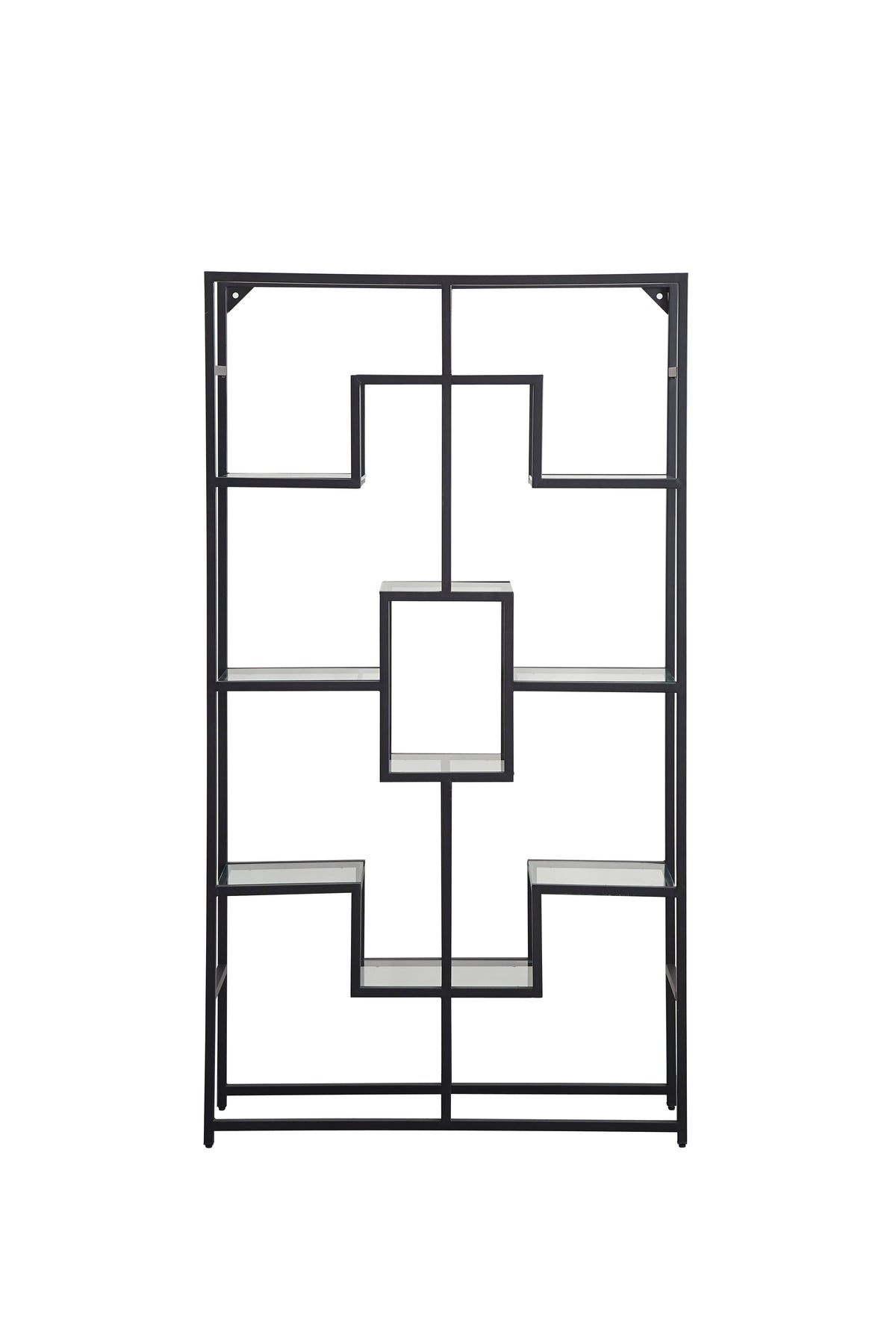 Etagere Richmont Metal Noir Transparent 100X30X180Cm