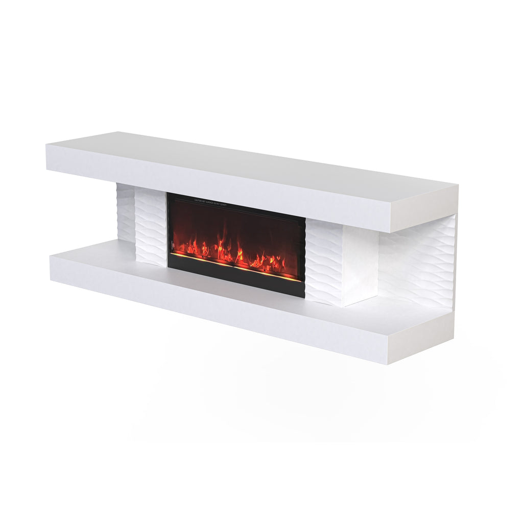 Meuble Tv Cheminee Katty Chauffage 160X38X53Cm