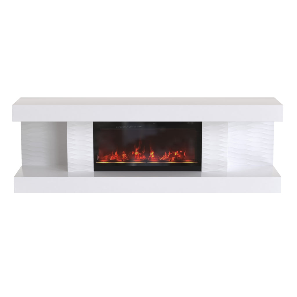 Meuble Tv Cheminee Katty Chauffage 160X38X53Cm