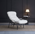 Fauteuil Monica Metal Noir Doudou Blanc