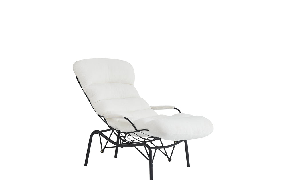 Fauteuil Monica Metal Noir Doudou Blanc