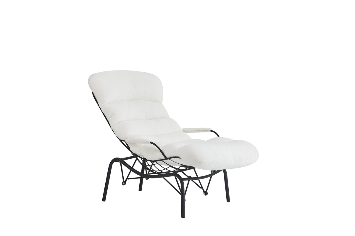 Fauteuil Monica Metal Noir Doudou Blanc