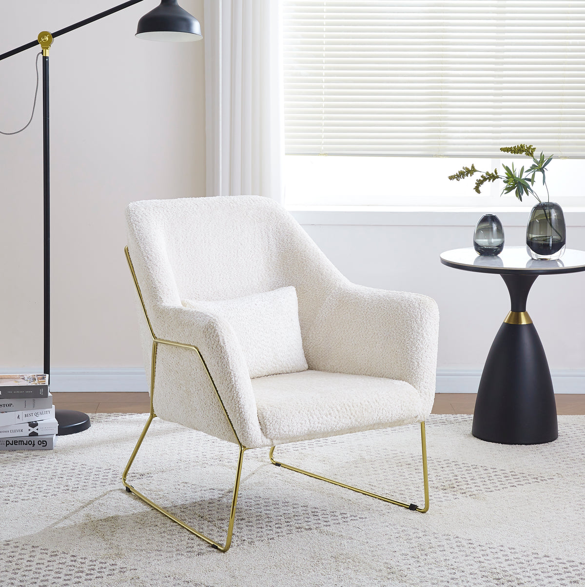 Fauteuil Baska Gold Laine Beige