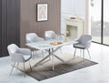 Table Repas Jessica Rectangle Chrome Marbre 150X90Cm