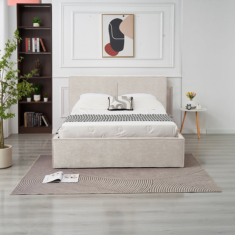 Lit Double Coffre Olivia Chenille - 160x200, Beige