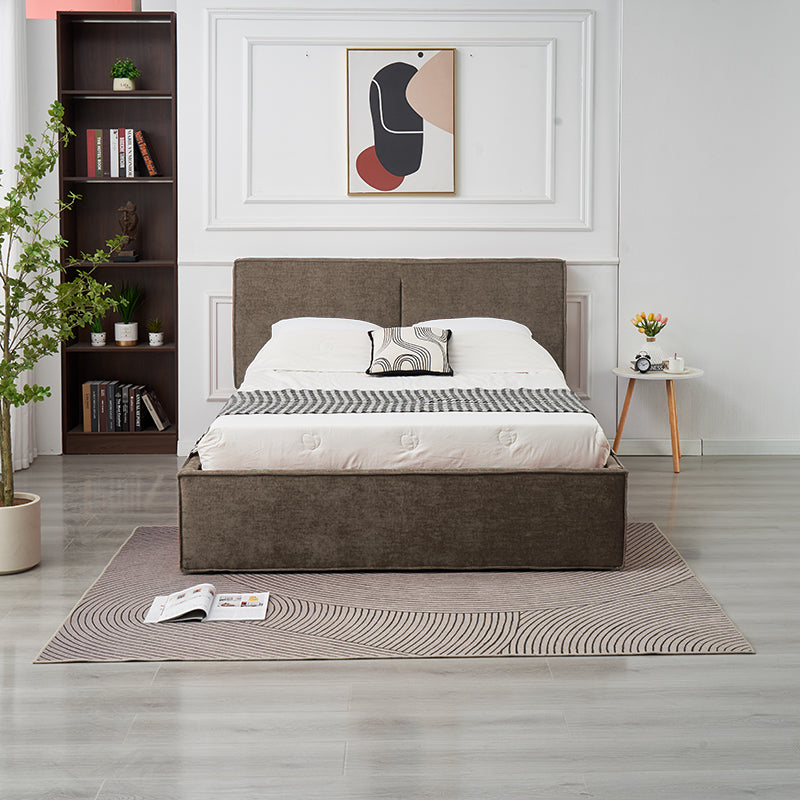 Lit Double Coffre Olivia Chenille - 140x190, Moka