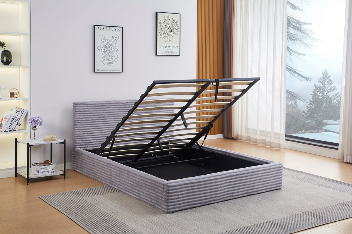 Lit Coffre Maia Cotele - 140x190, Gris