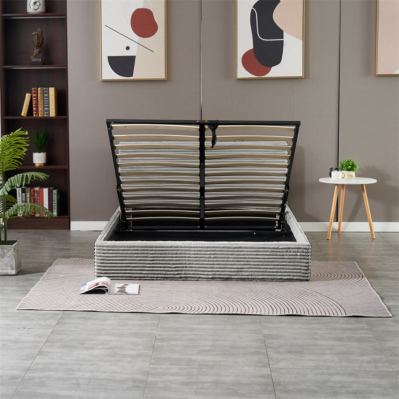 Lit Coffre Maia Cotele - 160x200, Gris