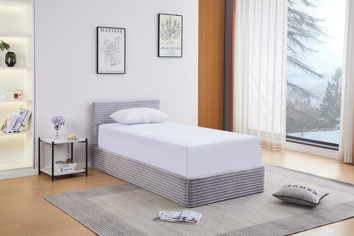 Lit Coffre Maia Cotele - 90x190, Gris
