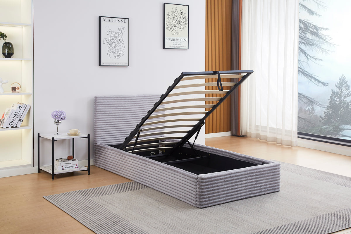 Lit Coffre Maia Cotele - 90x190, Gris