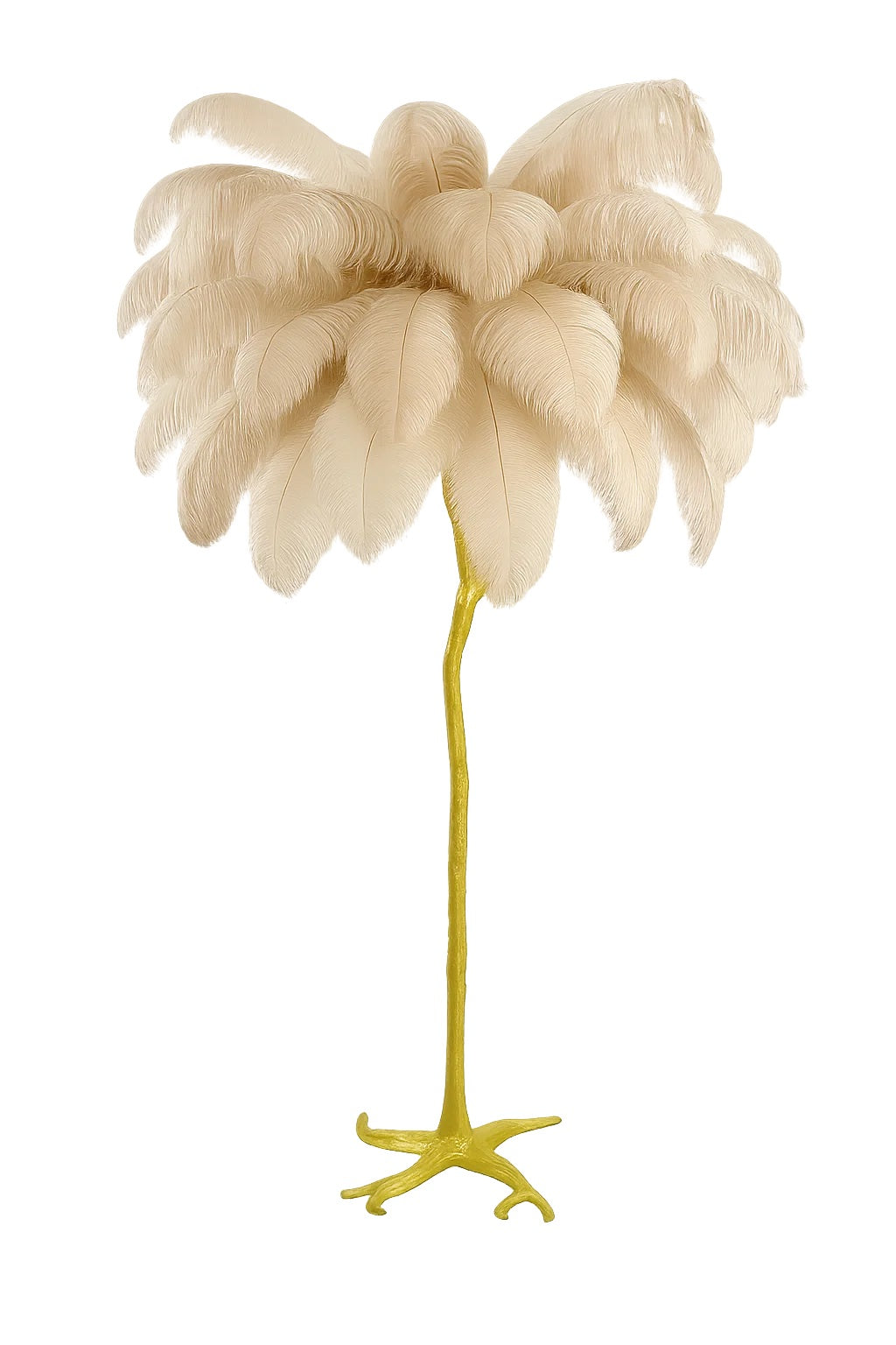 Lampadaire Velona Plume D'Autruche Beige 80X170Cm