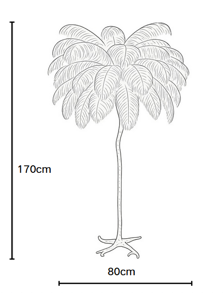 Lampadaire Velona Plume D'Autruche Beige 80X170Cm