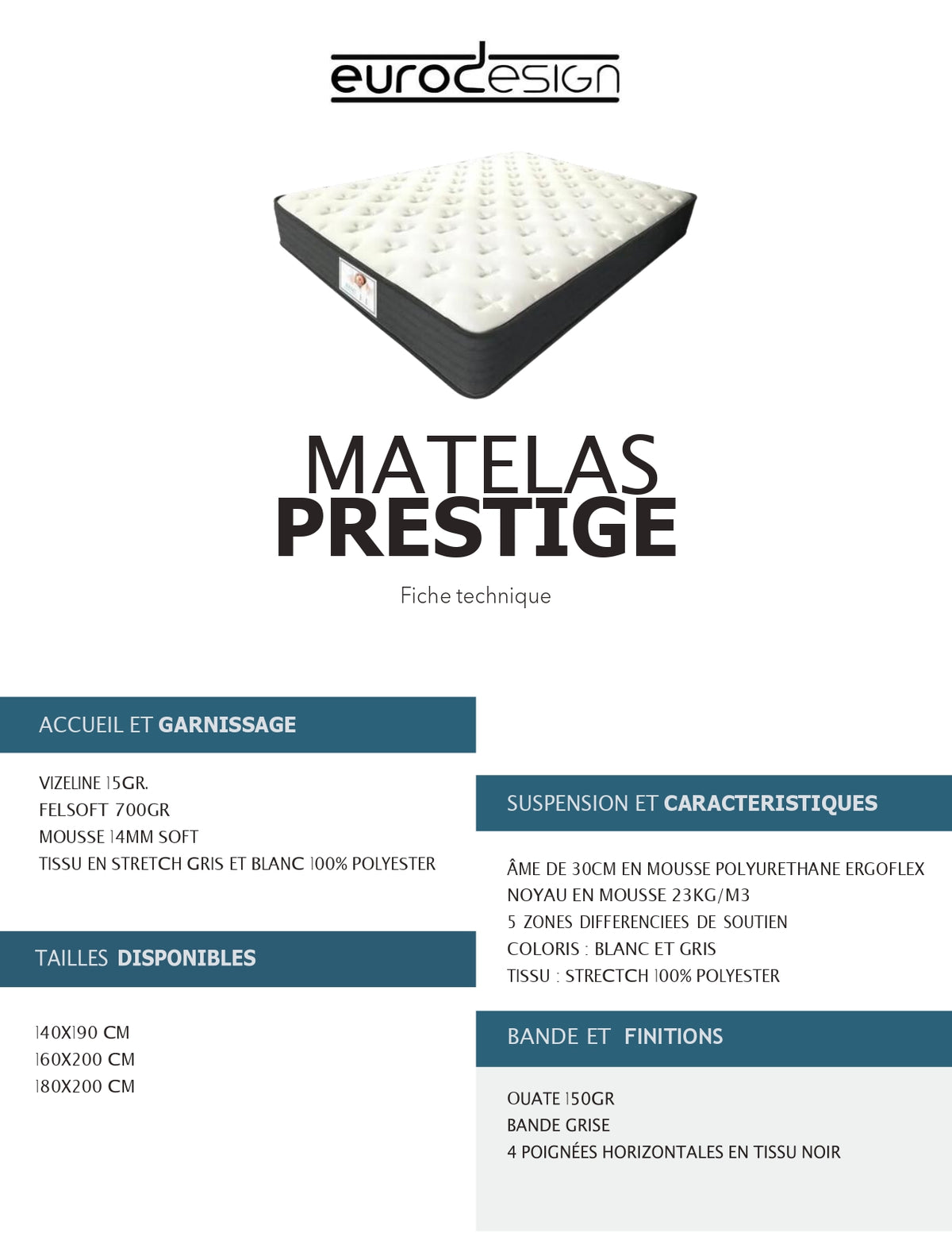 Matelas Aloe Vera - 140x190x30