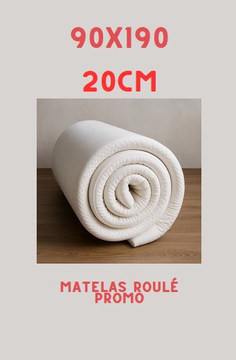 Matelas Roule Promo Densite 21Kg/M3 - 90x190x20