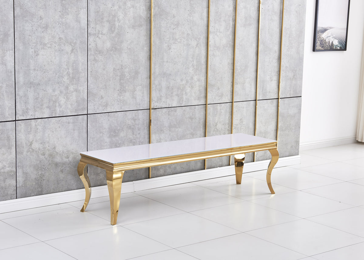 Meuble Tv Baroque Gold Blanc 160X45X45 Cm