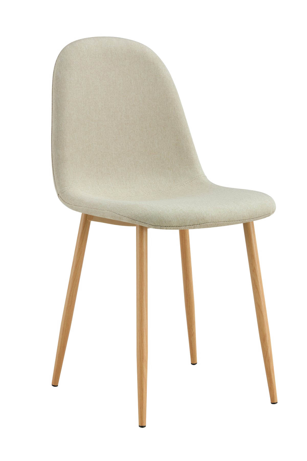 Chaise Scandinave Pied Bois Tissu - Beige