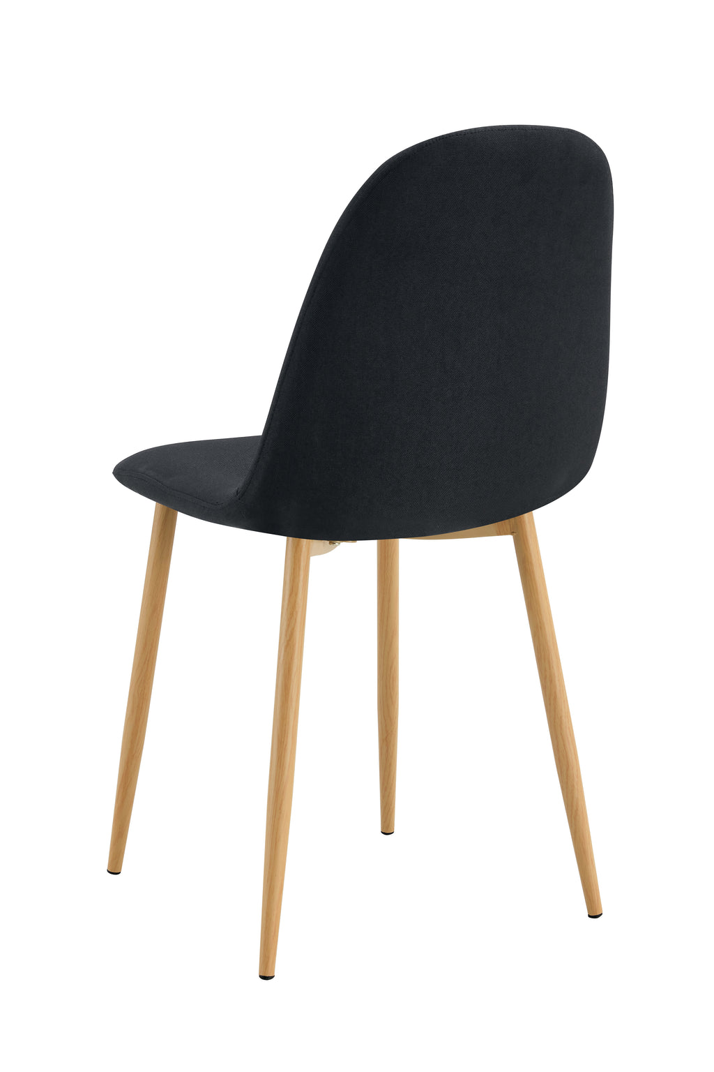 Chaise Scandinave pieds Bois Tissu Noir noir