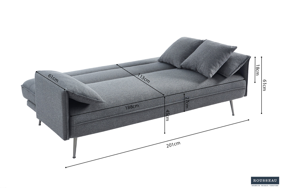 Canapé-lit Sivas Tissu Gris