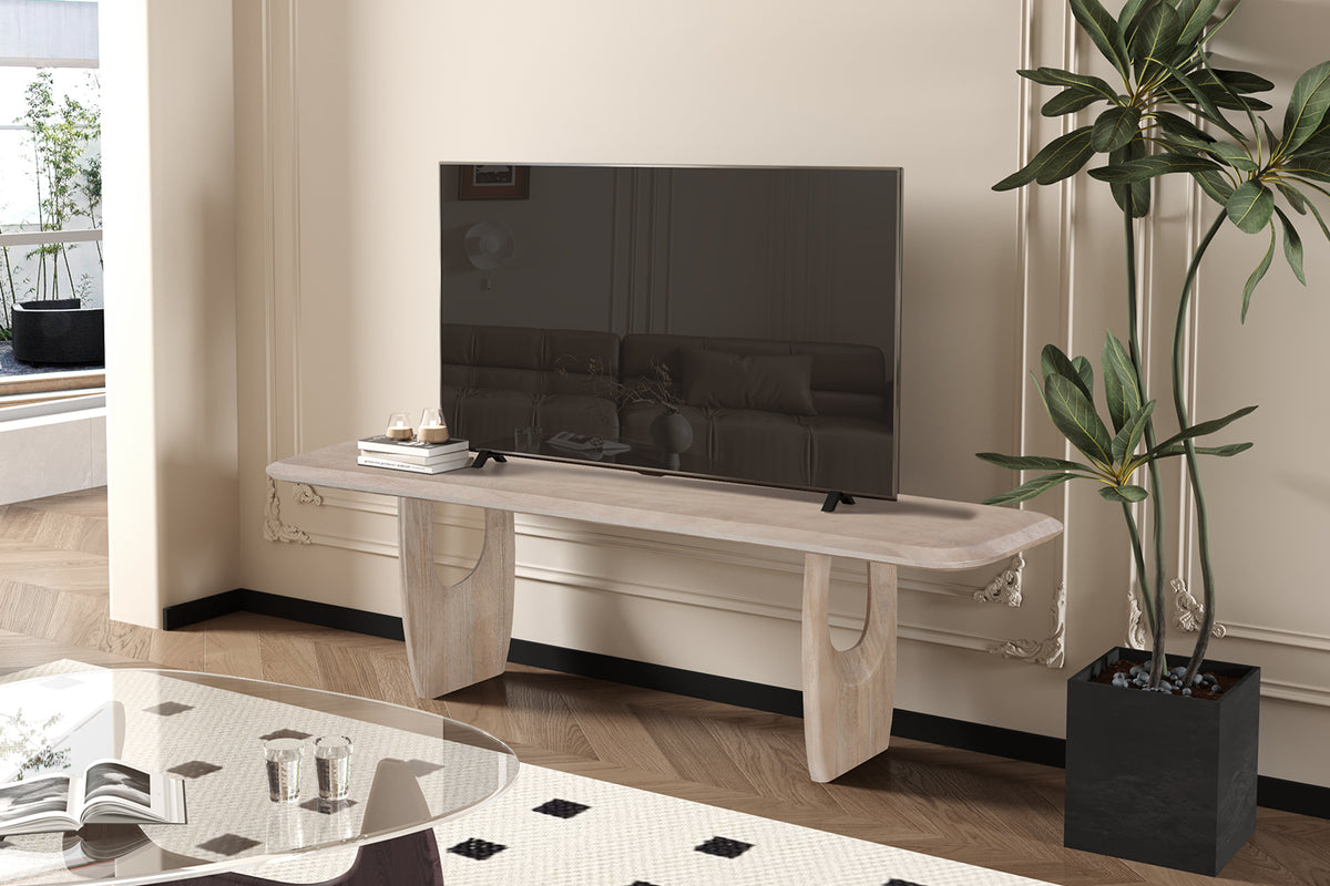 Meuble TV Braga bois de manguier Amande