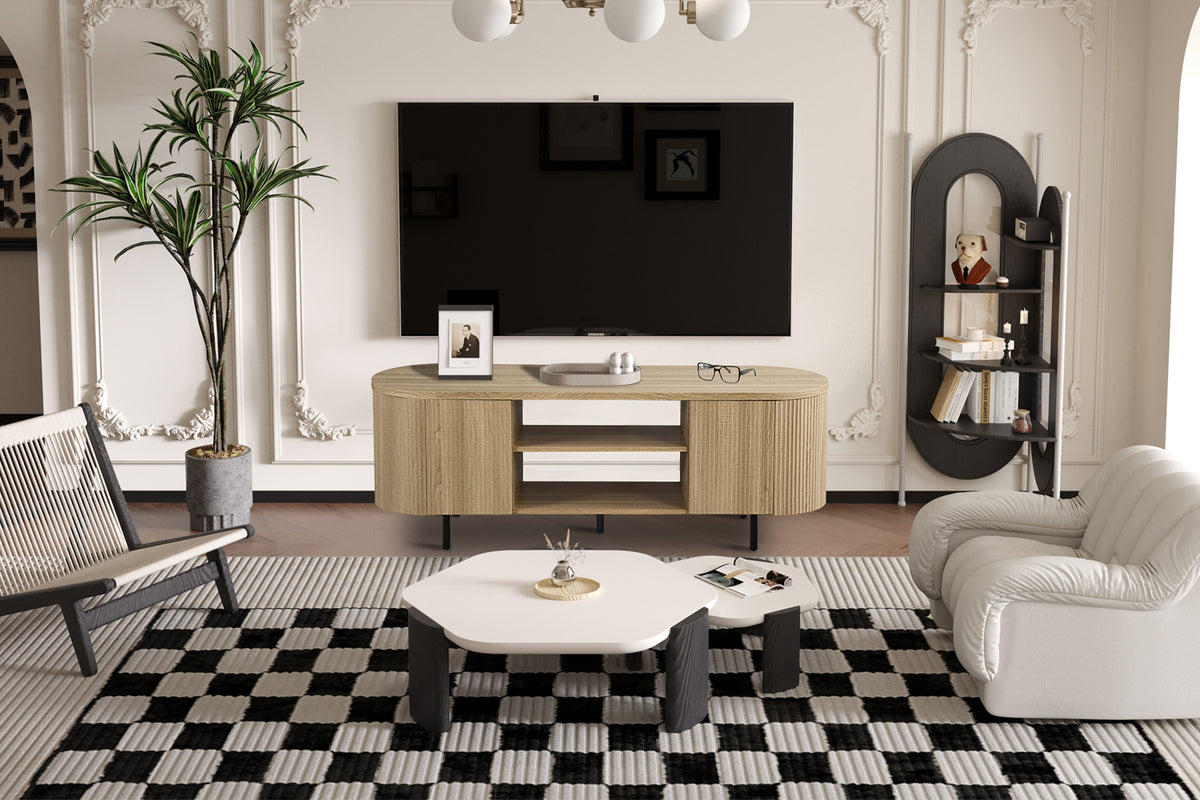 Meuble TV Lagos 160 cm effet chêne Naturel