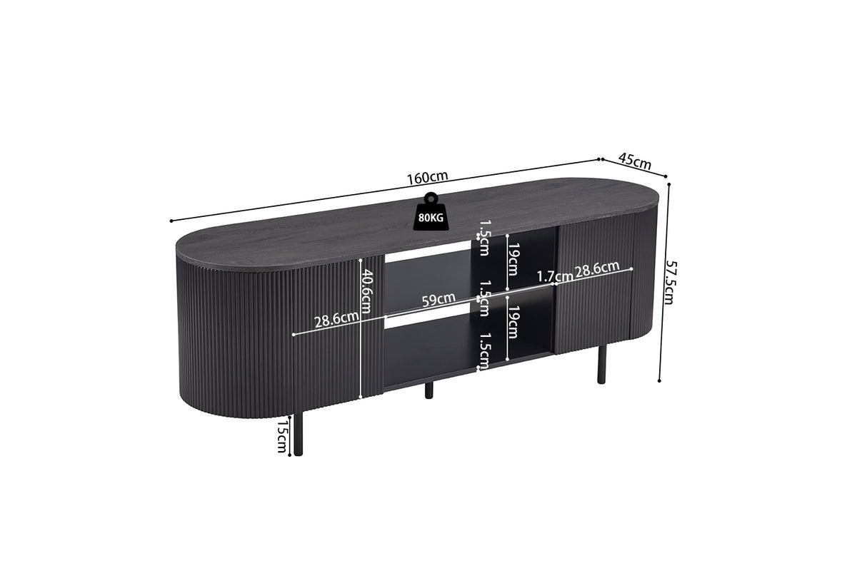 Meuble TV Lagos 160 cm finition Brun foncé