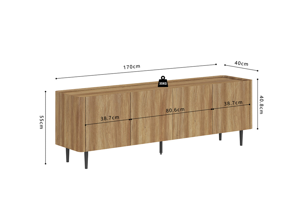 Meuble TV Kyoto 170 cm effet chêne Naturel