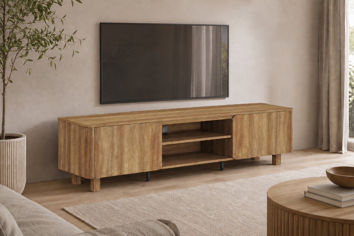 Meuble TV Malibu 170 cm effet chêne Naturel