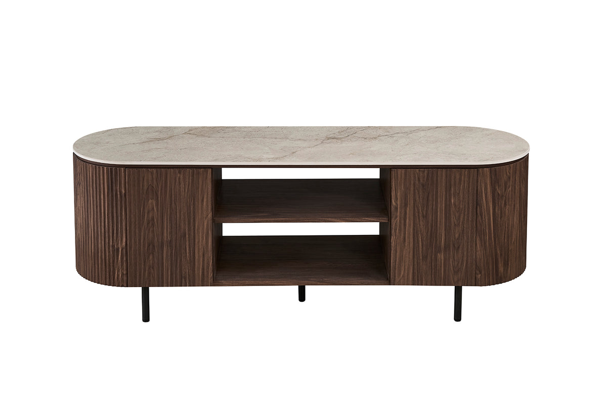 Meuble TV Vigo 160 cm effet chêne Foncé Beige